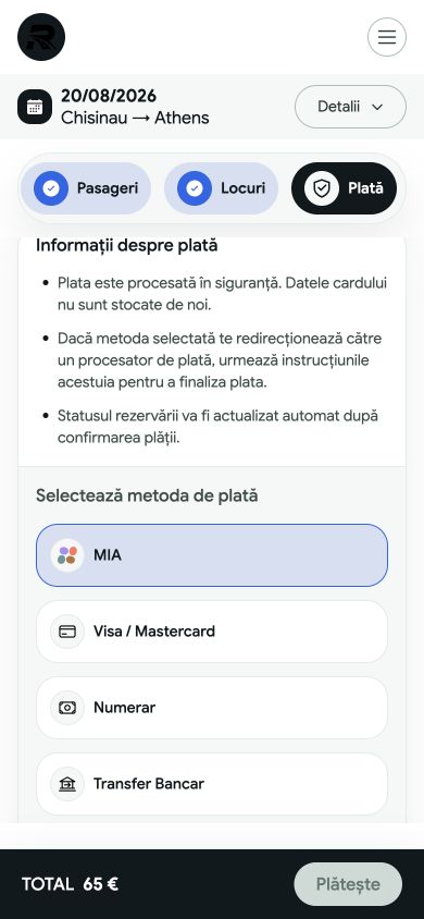 Metode de plată disponibile pe site-ul companiei